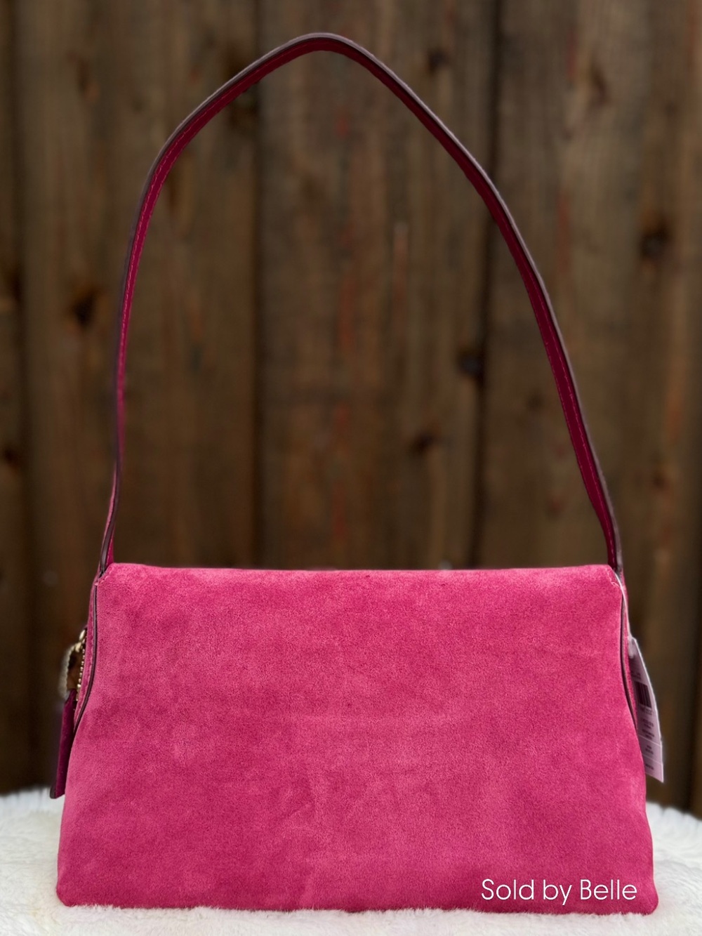 NWT Coach Chelsea 30 Dark Fuchsia Suede Bag - Picture 2 of 5